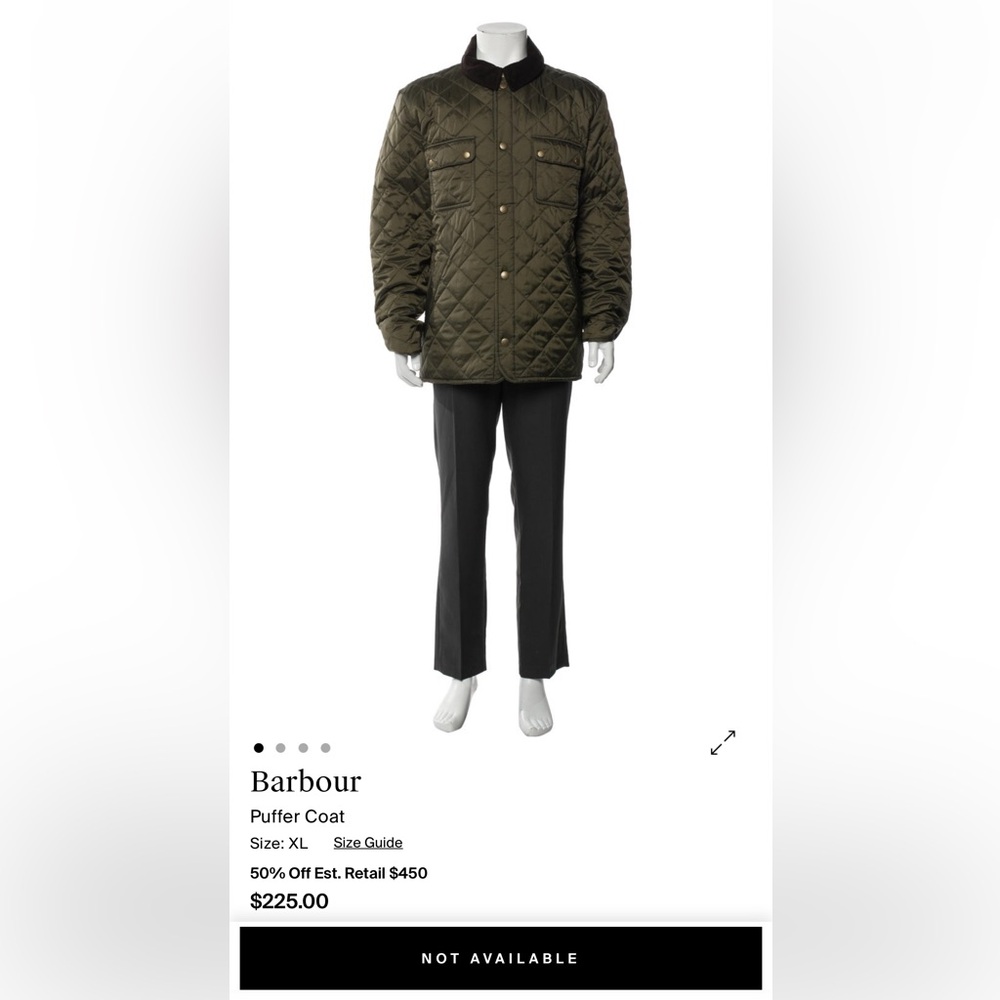 Barbour Men's Quilted Olive Jacket